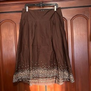 Covington Whimisical Brown Embellished Retro Inspired Skirt Size 12